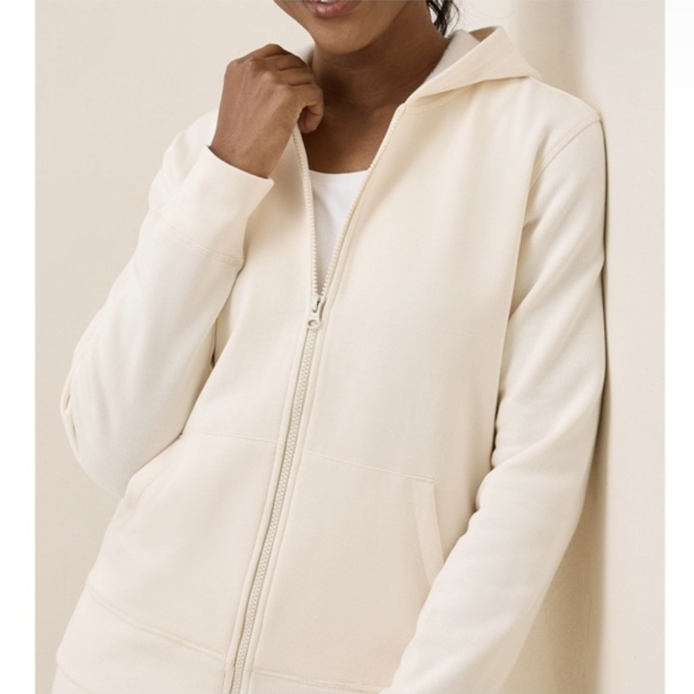Pact Brushed Fleece Full Zip Hoodie M 100% Organic Cotton Minimalist Sustainable - Picture 2 of 8